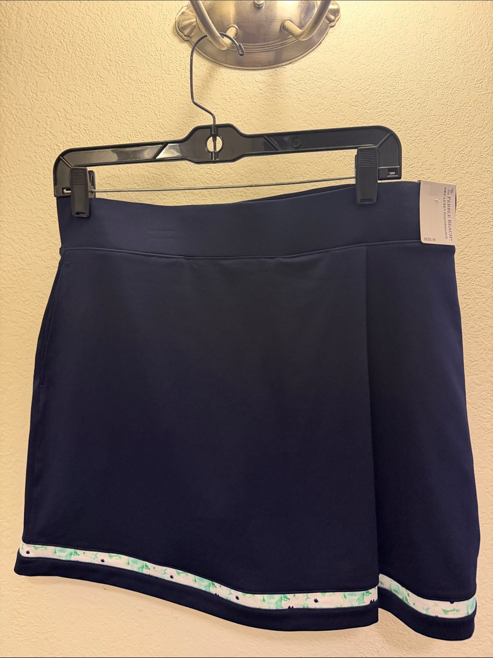 Pebble Beach Navy Skort with Printed Hem Trim